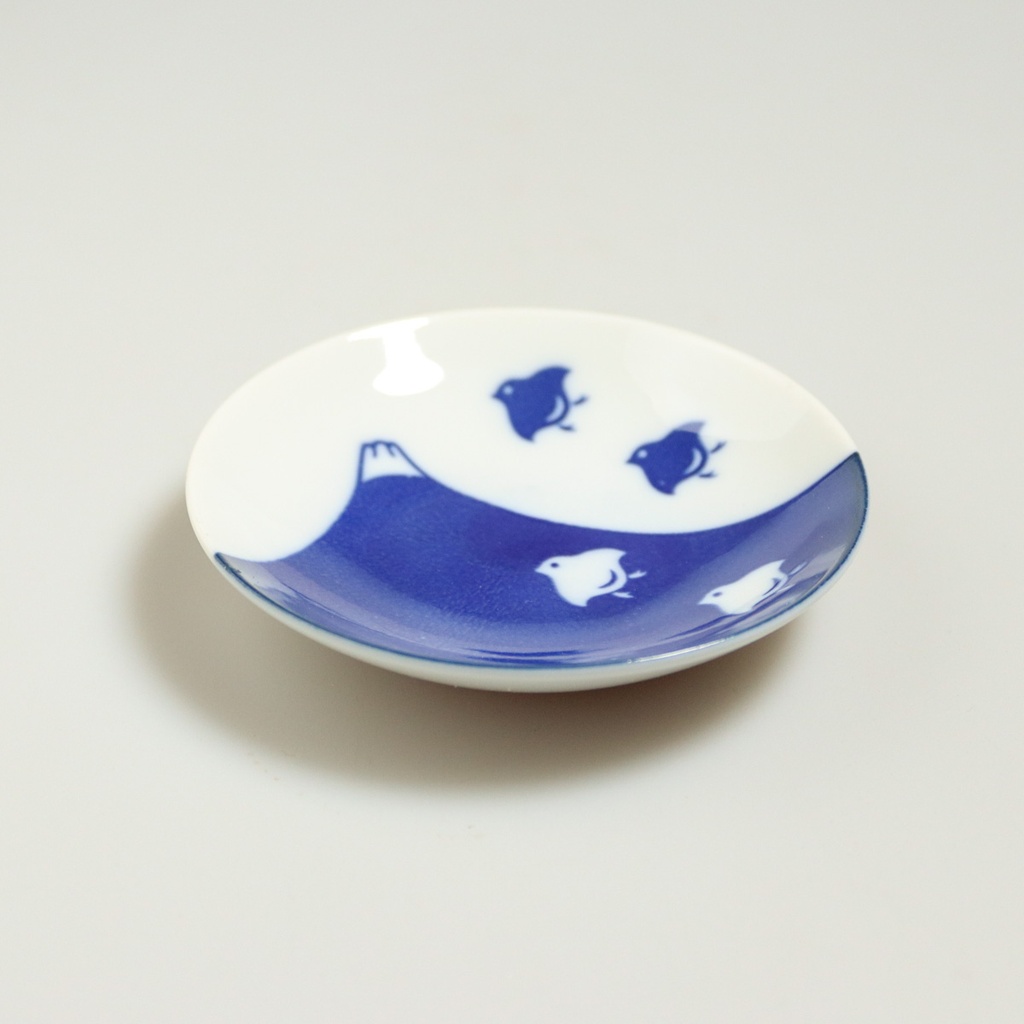 [J394] Petite assiette "Chidori Zukushi" du Mont Fuji