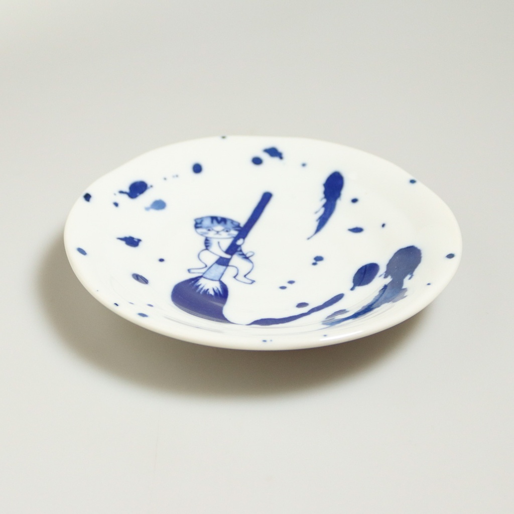 [J412] Deep dishe "Fuki-sumi" in porcelain of Mino