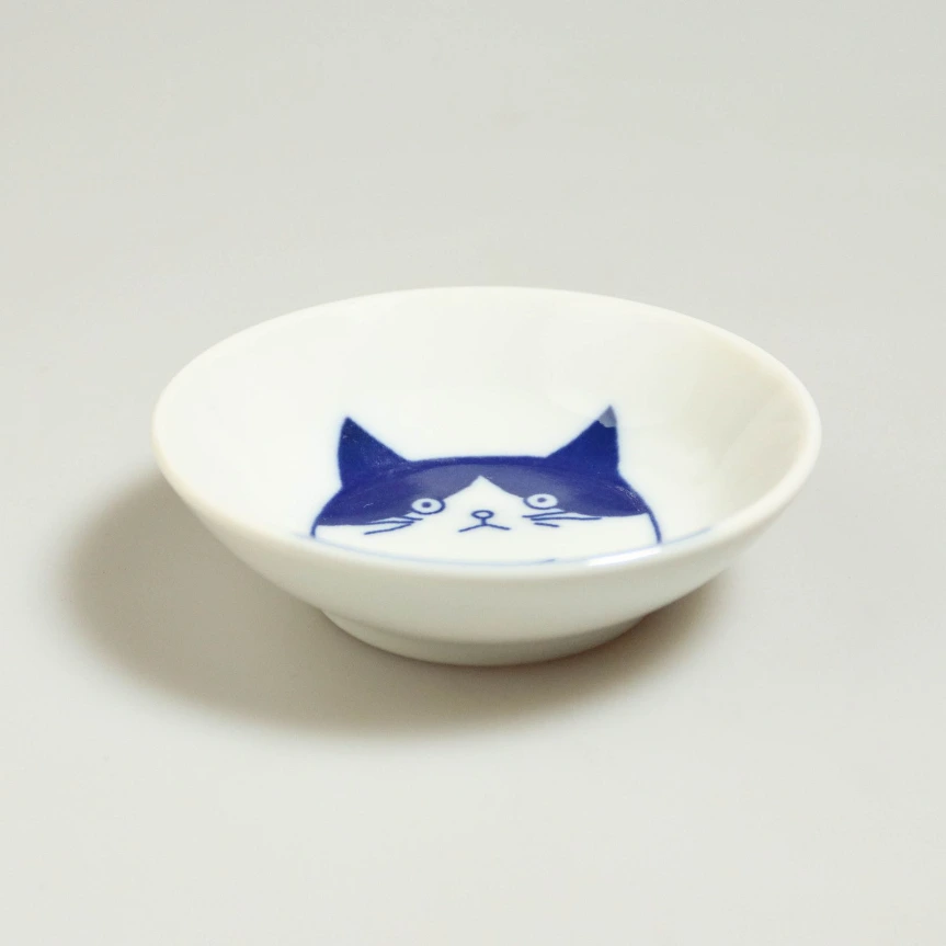 [J408c] Petite assiette « Shichita » (Hachiware) en porcelaine de Mino