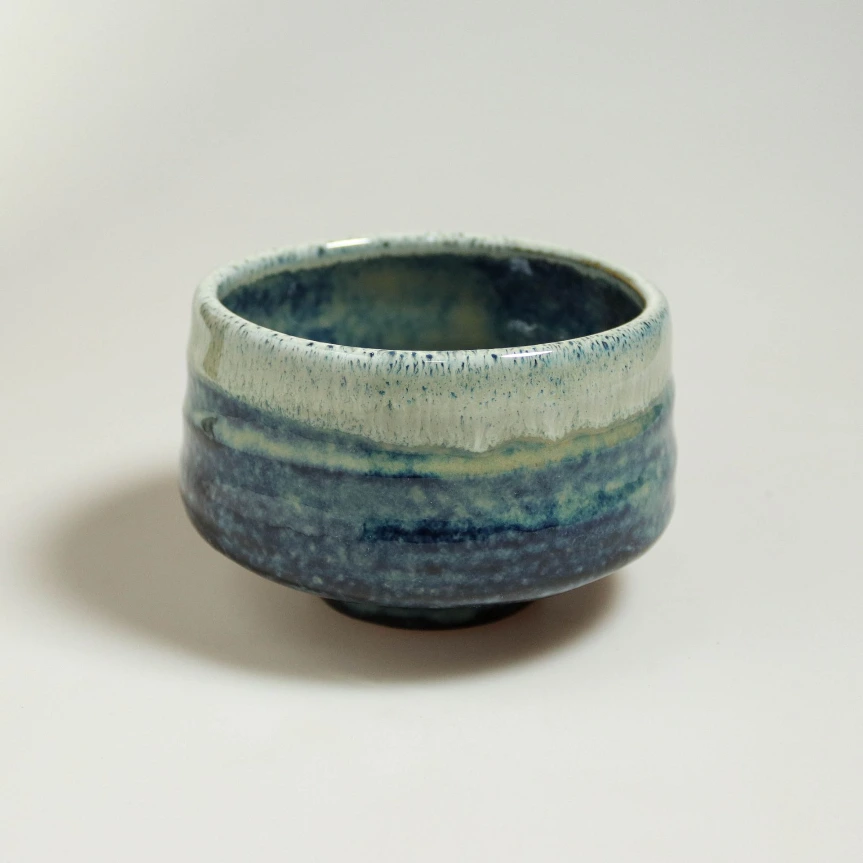 [J457] Bol à matcha vert en céramique de Mino